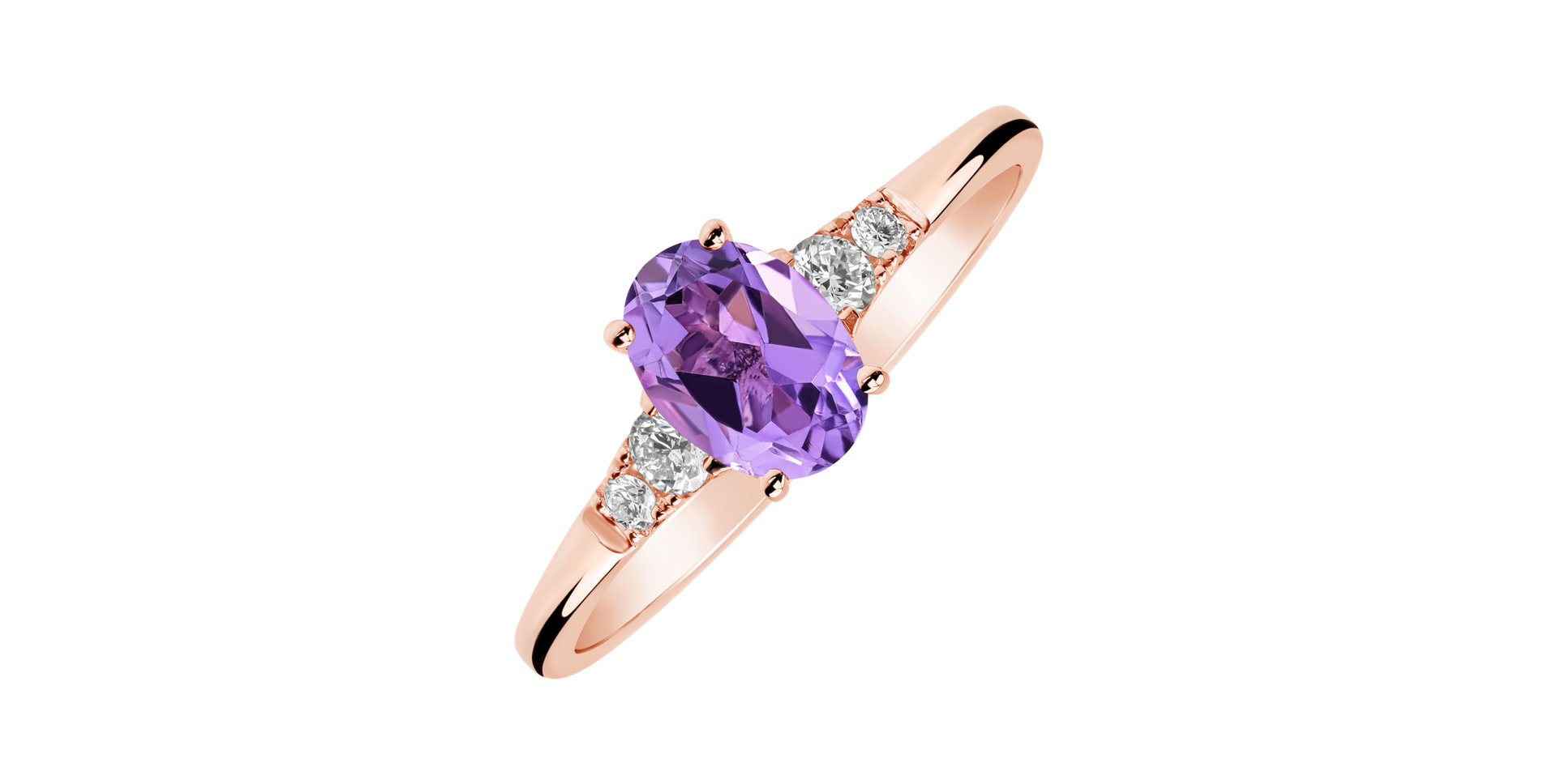 Diamond ring with Amethyst Melisandra