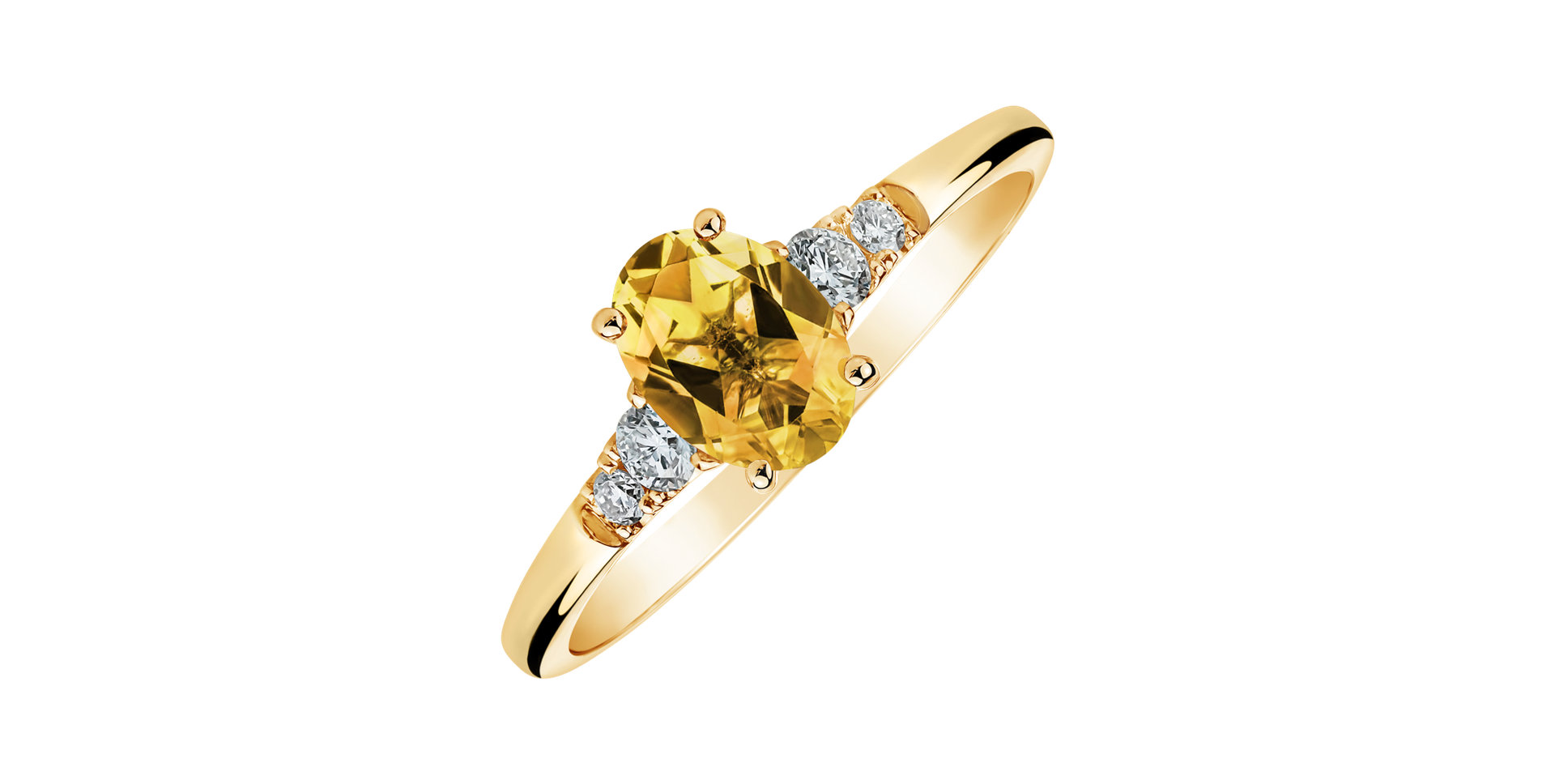 Diamond ring with Citrine Melisandra