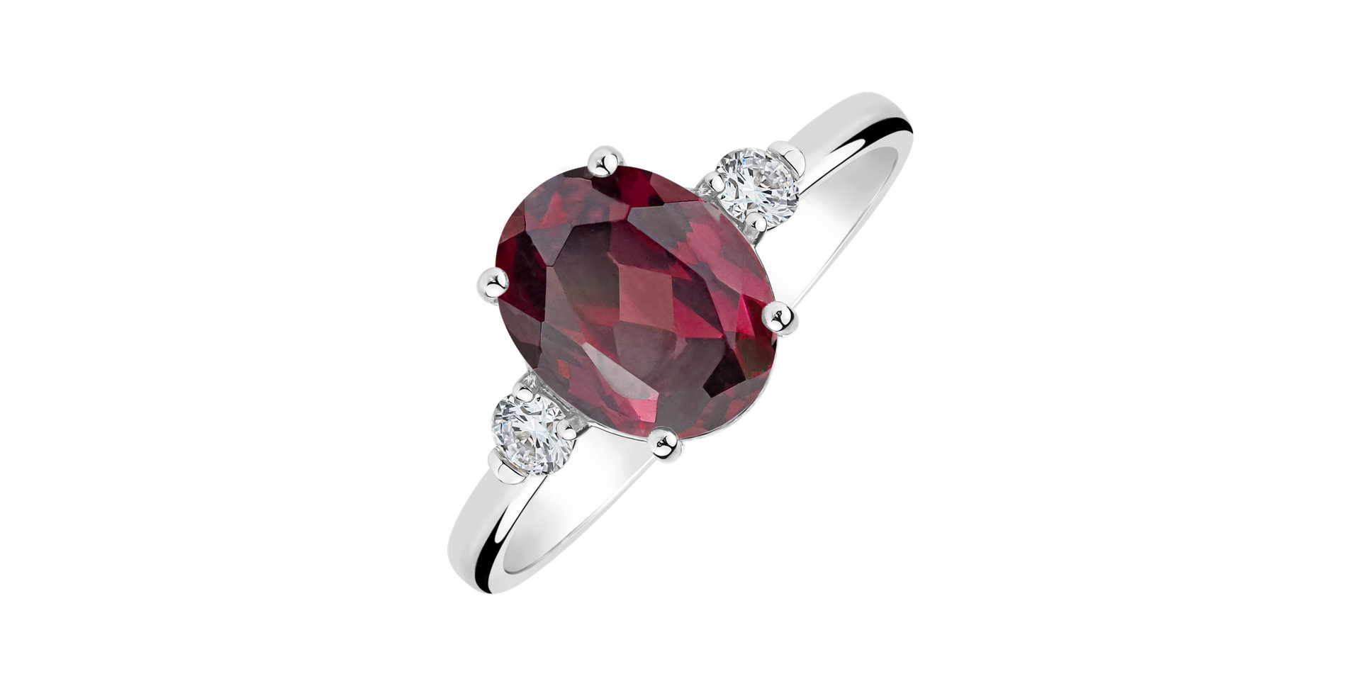 Diamond ring with Rhodolite Asuan