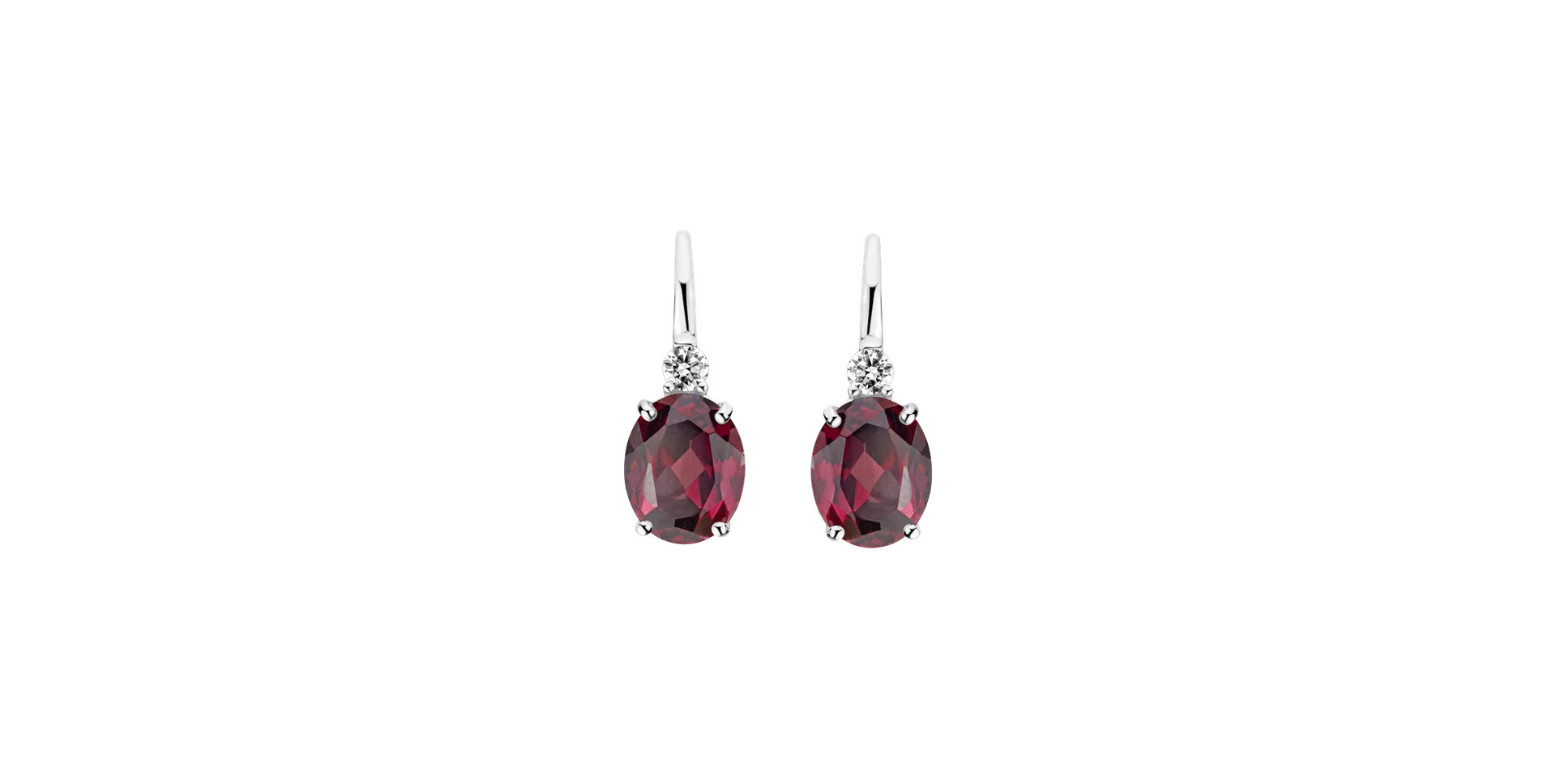 Diamond earrings with Rhodolite Asuan