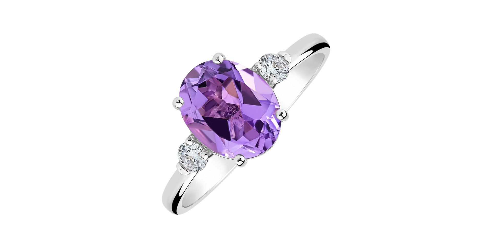 Diamond ring with Amethyst Asuan