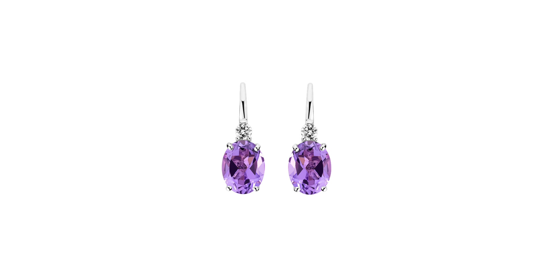 Diamond earrings with Amethyst Asuan
