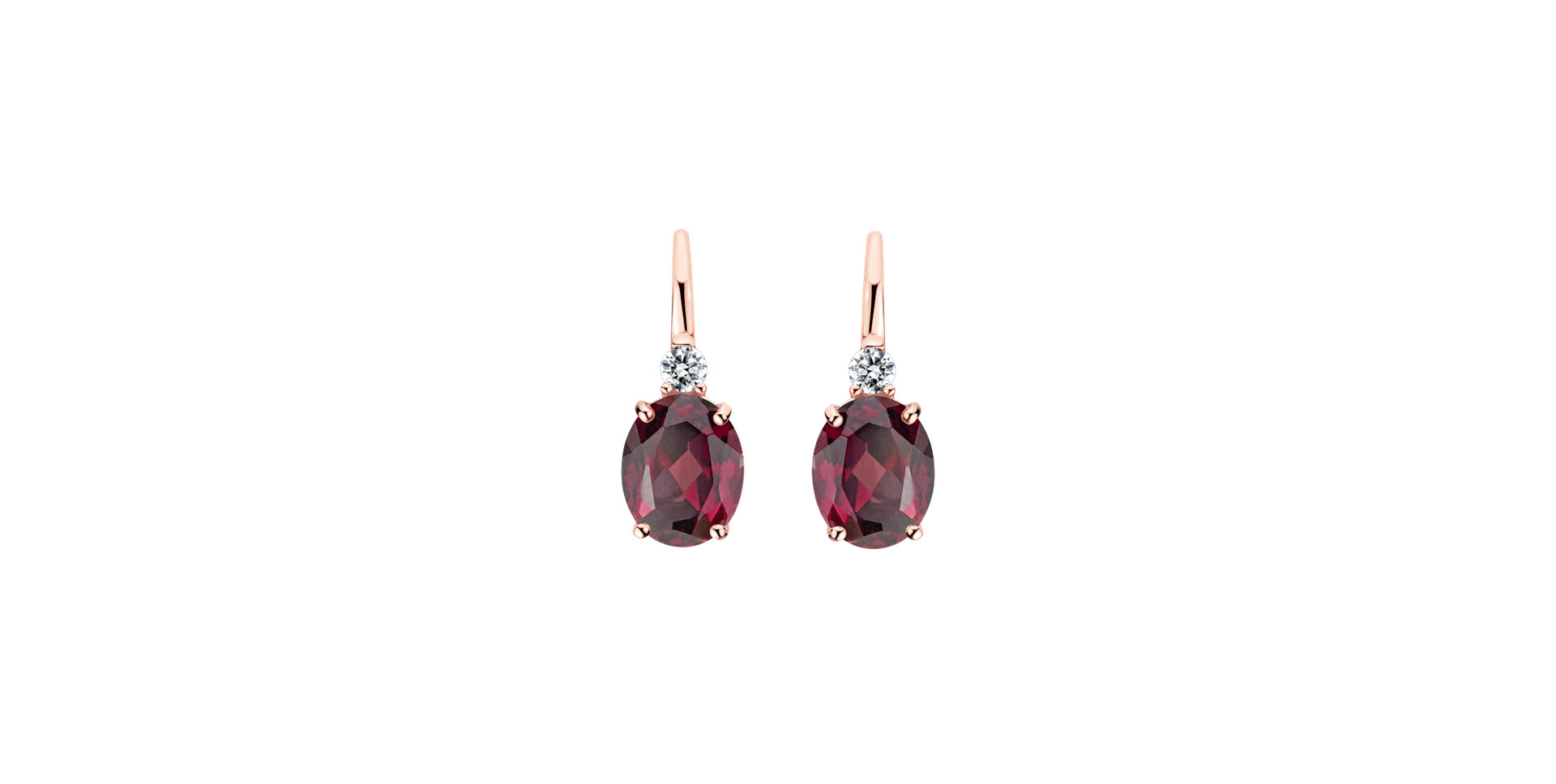 Diamond earrings with Rhodolite Asuan