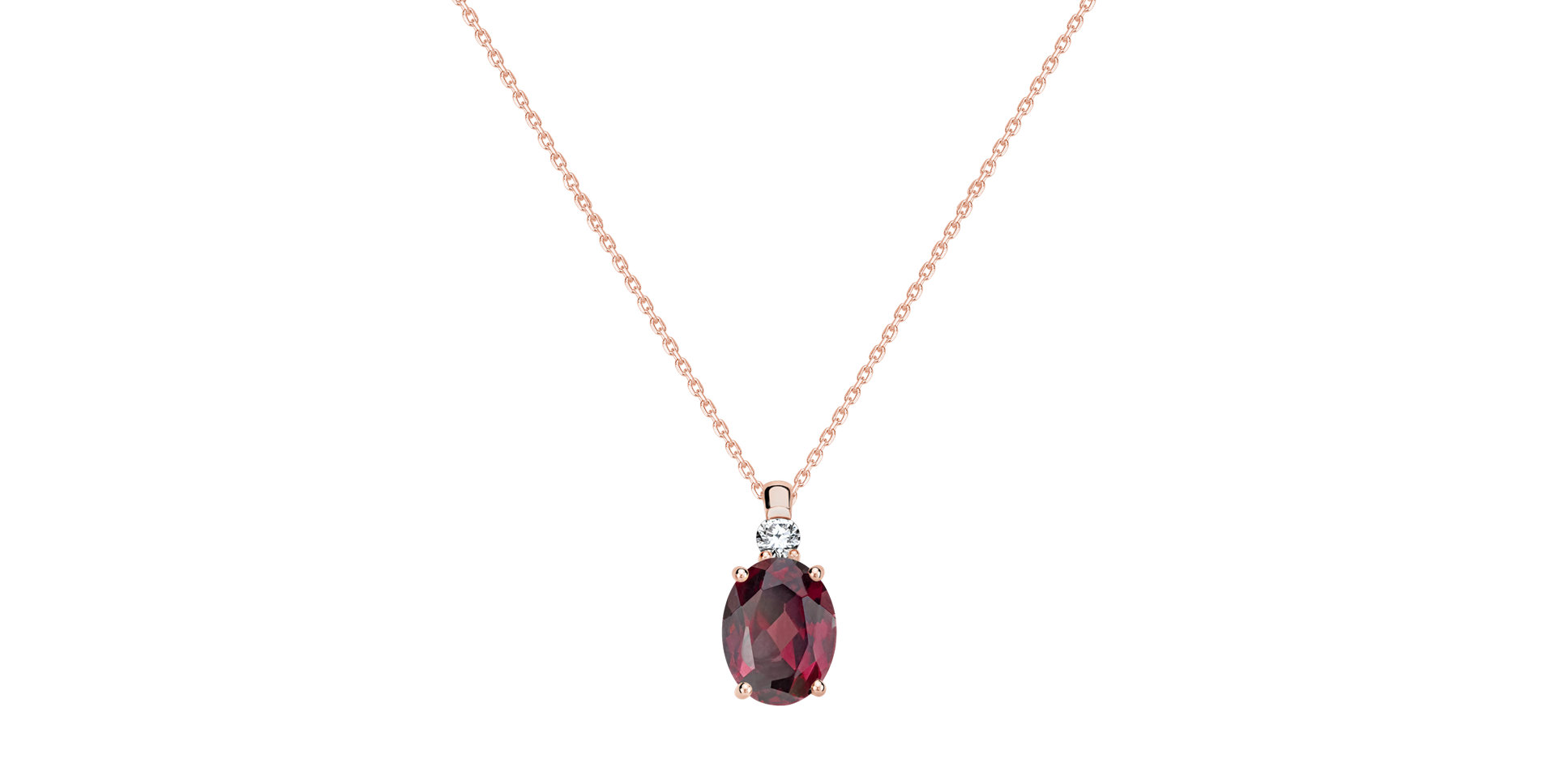 Diamond necklace with Rhodolite Asuan