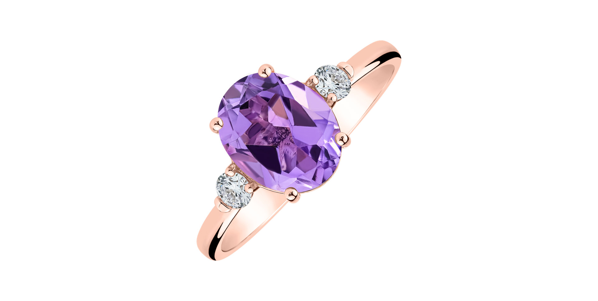 Diamond ring with Amethyst Asuan