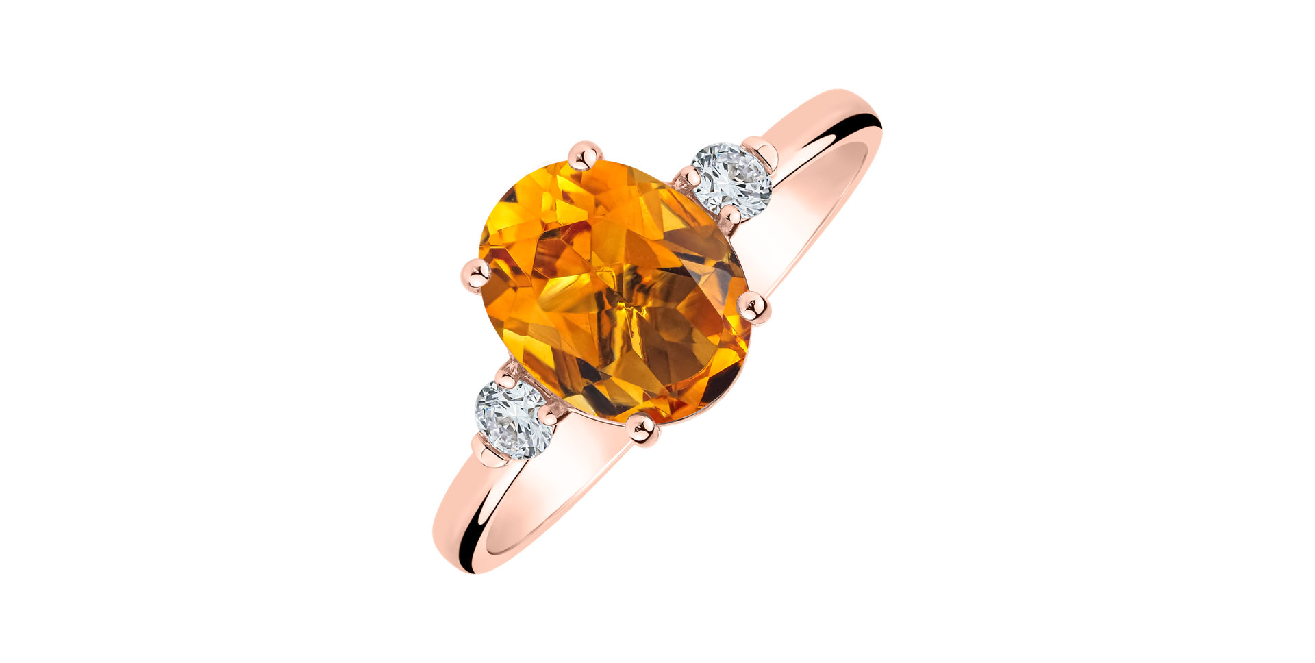 Diamond ring with Citrine Asuan