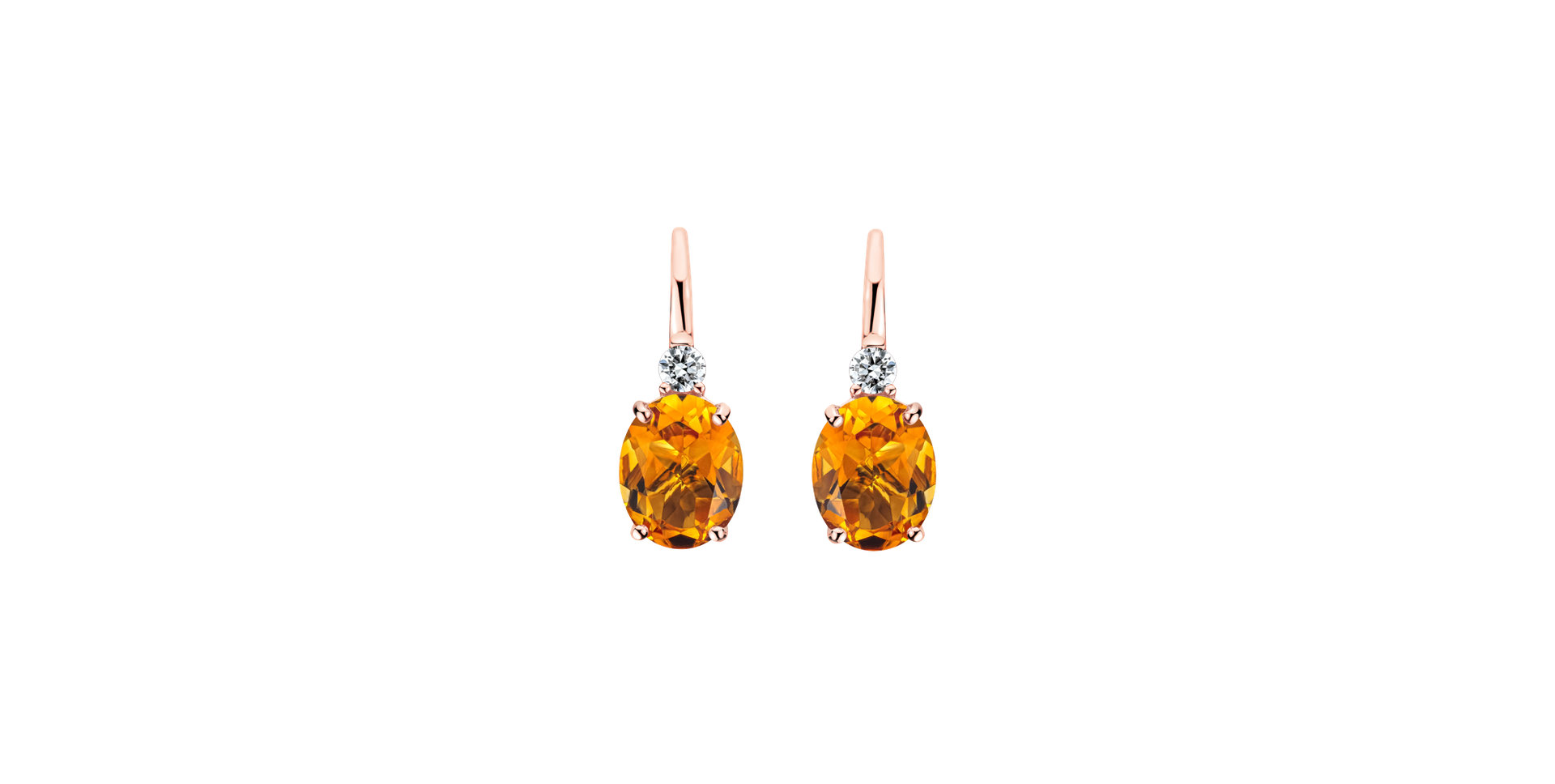 Diamond earrings with Citrine Asuan