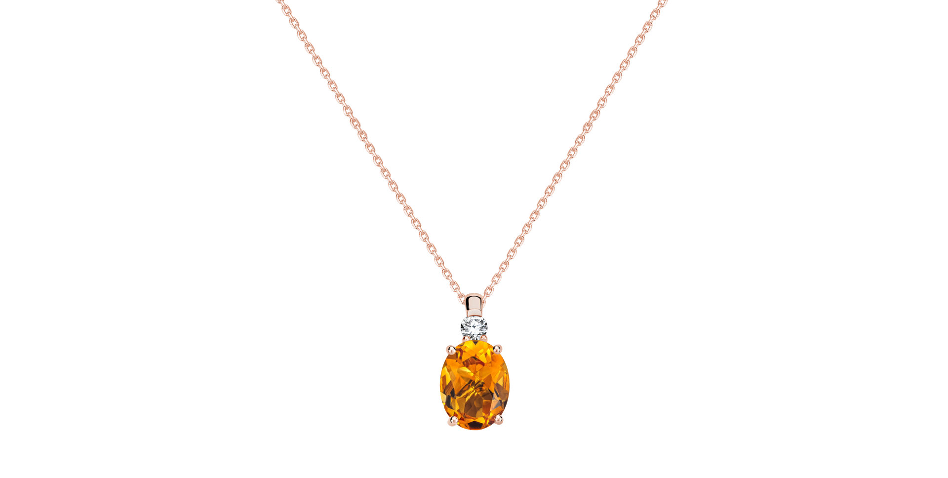 Diamond necklace with Citrine Asuan