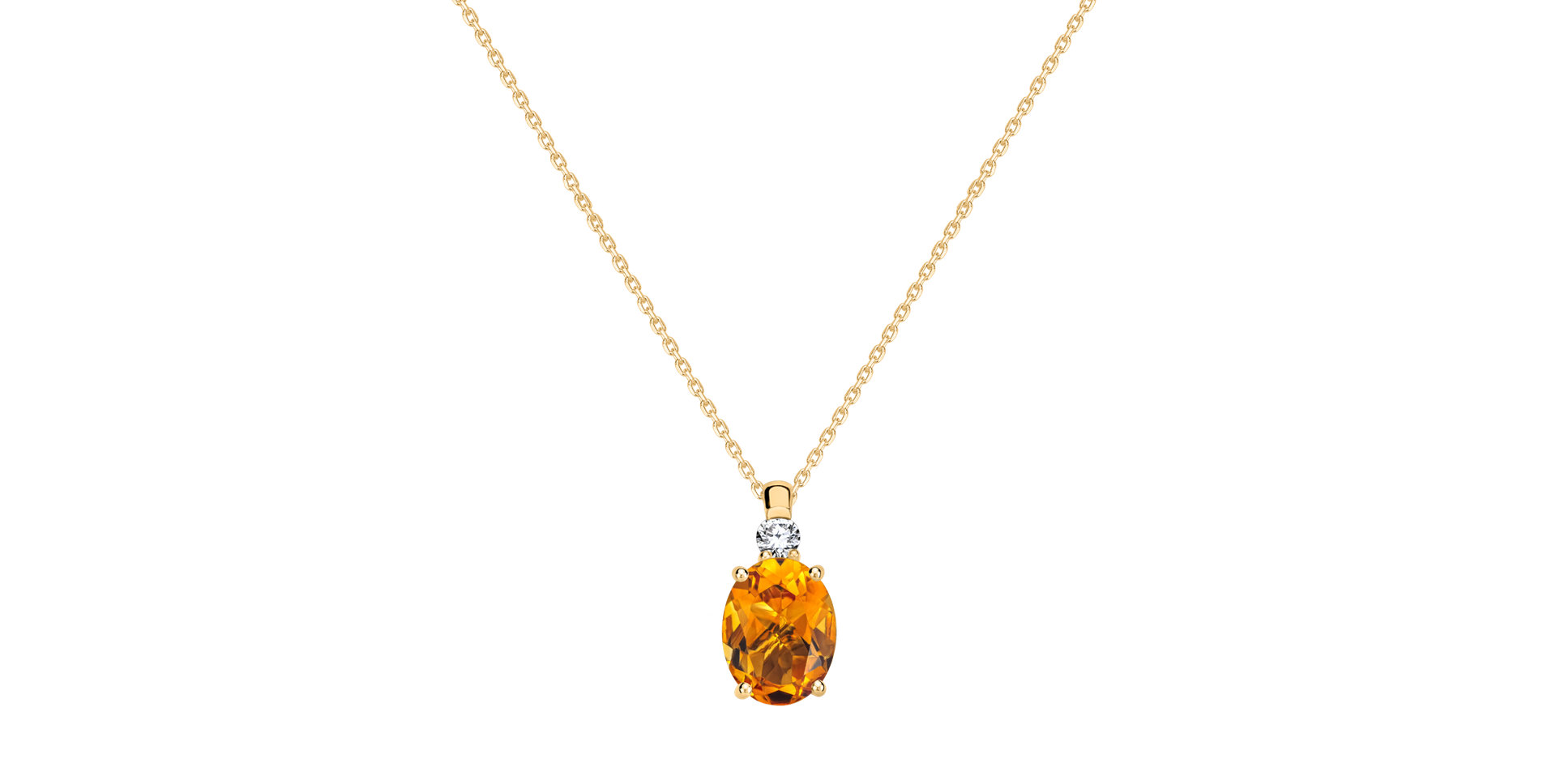 Diamond necklace with Citrine Asuan