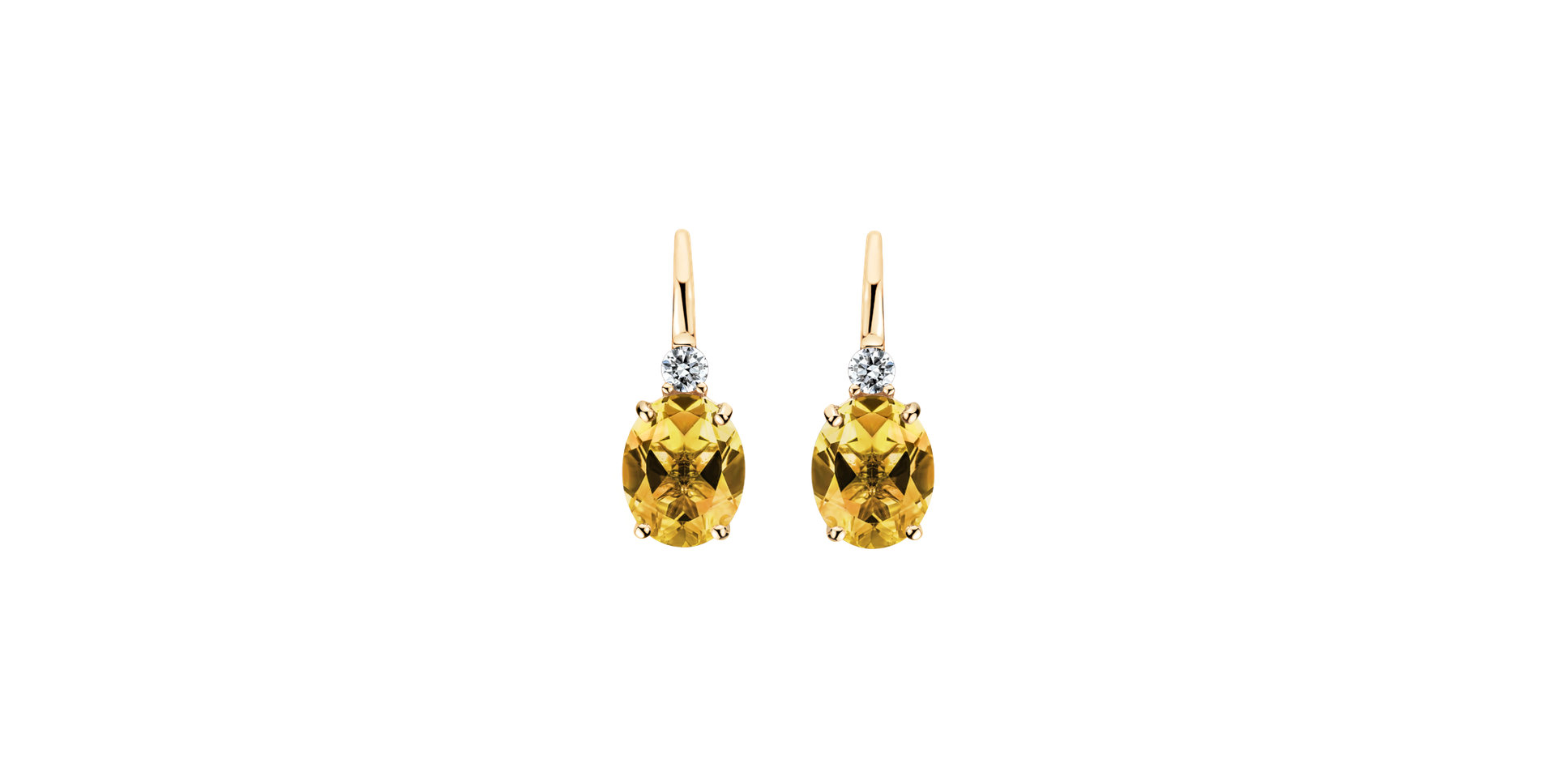 Diamond earrings with Citrine Asuan