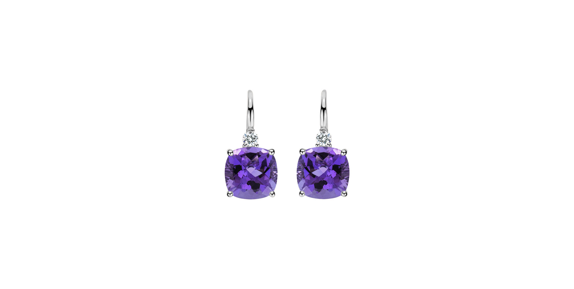 Diamond earrings with Amethyst The Countess