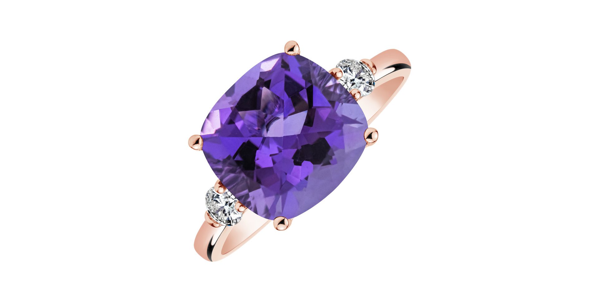 Diamond ring with Amethyst The Countess