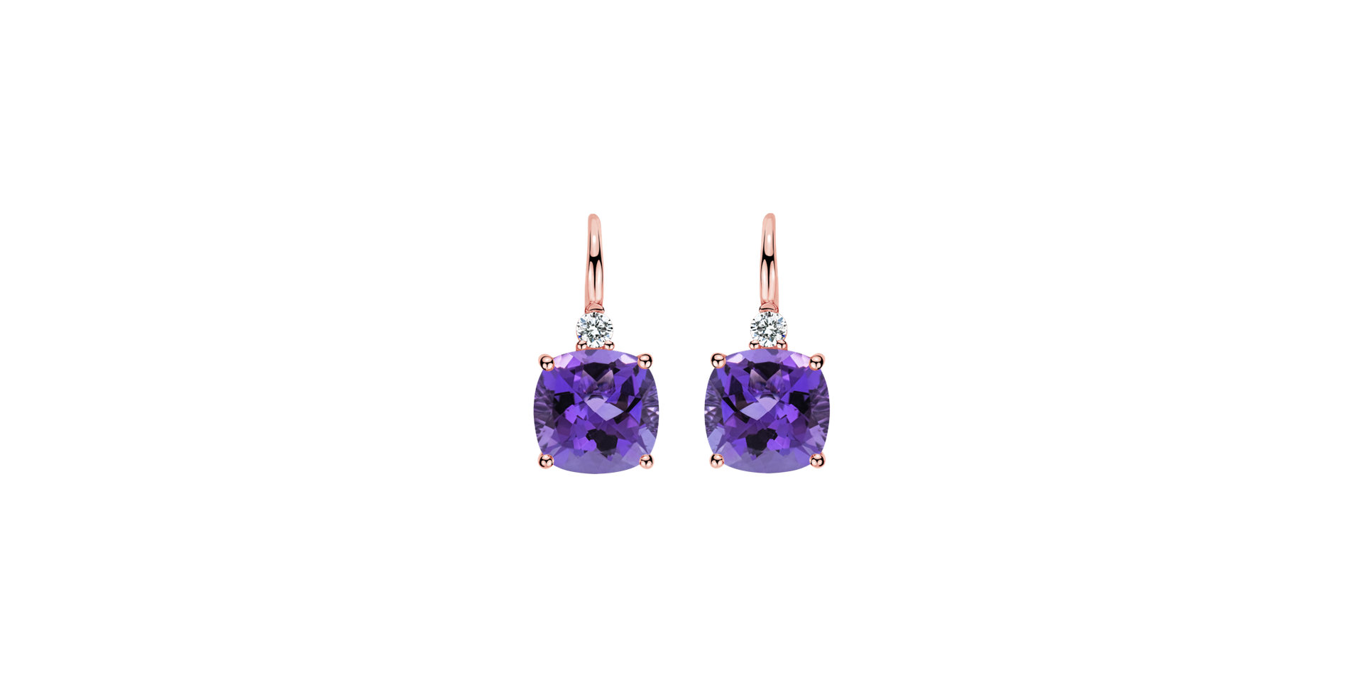 Diamond earrings with Amethyst The Countess