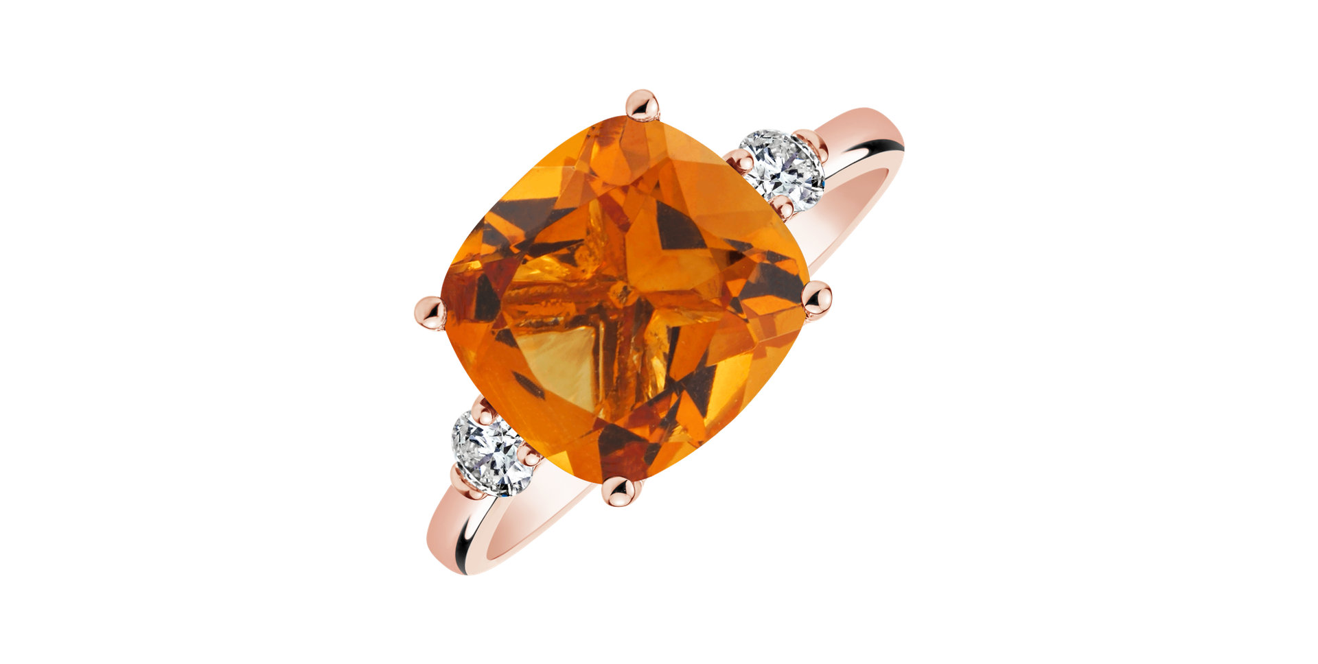 Diamond ring with Citrine The Countess