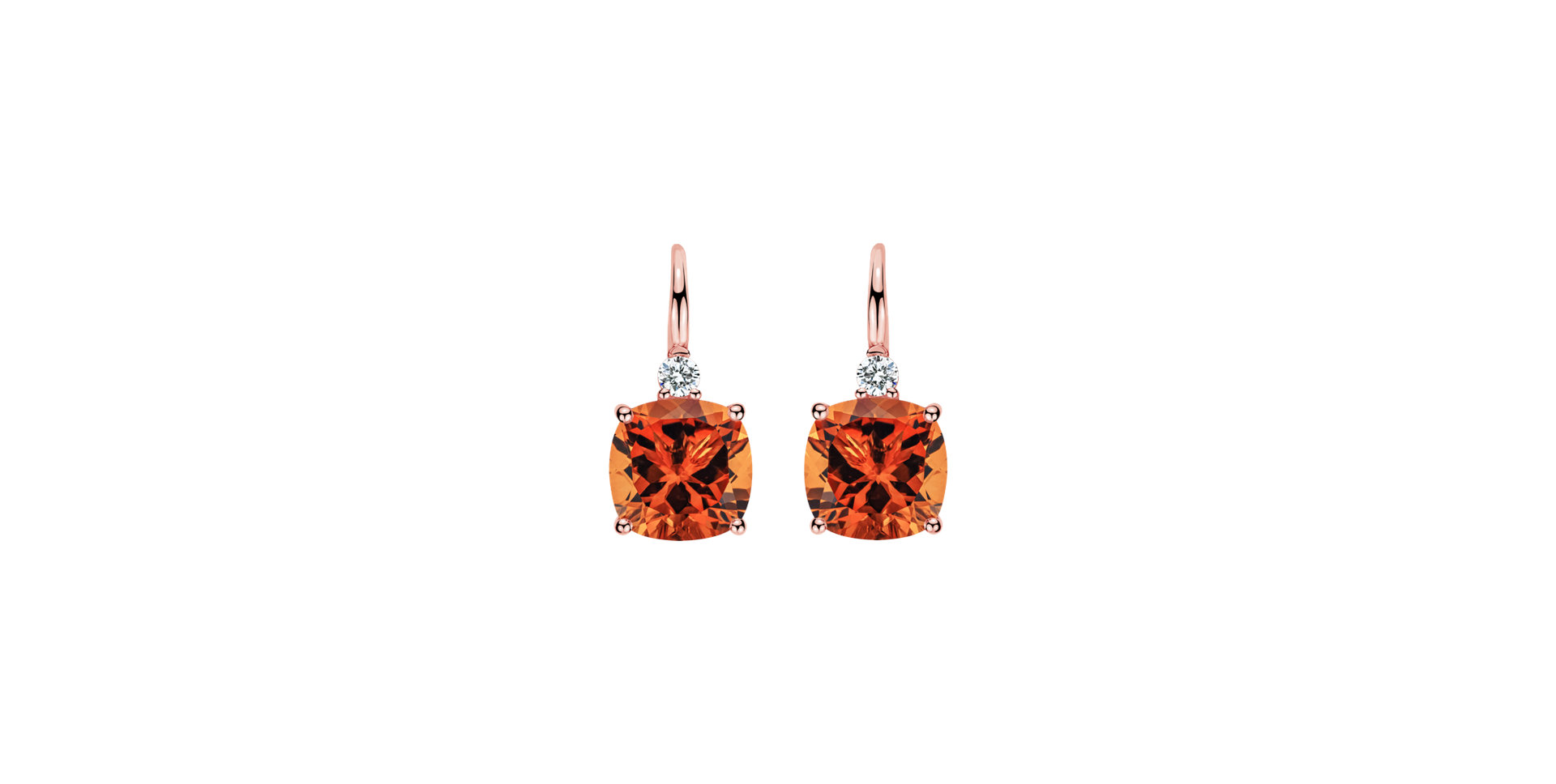 Diamond earrings with Citrine The Countess