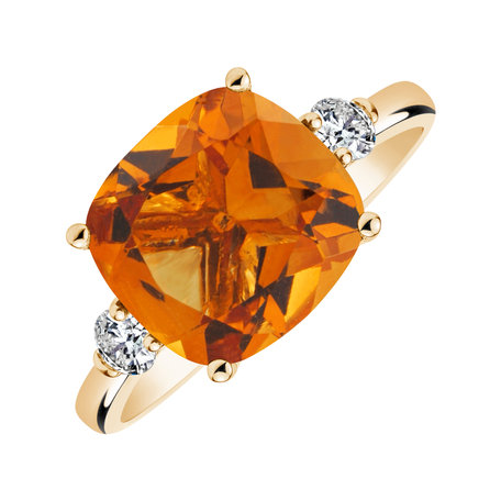 Diamond ring with Citrine The Countess