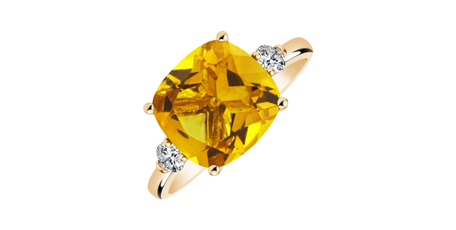 Diamond ring with Citrine The Countess