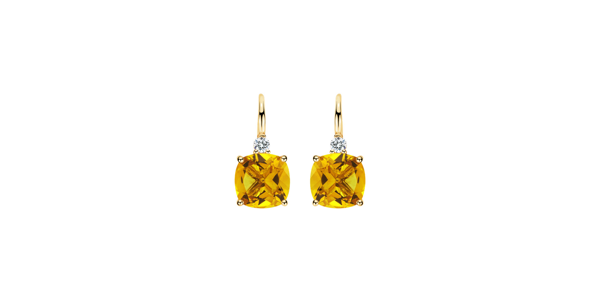 Diamond earrings with Citrine The Countess