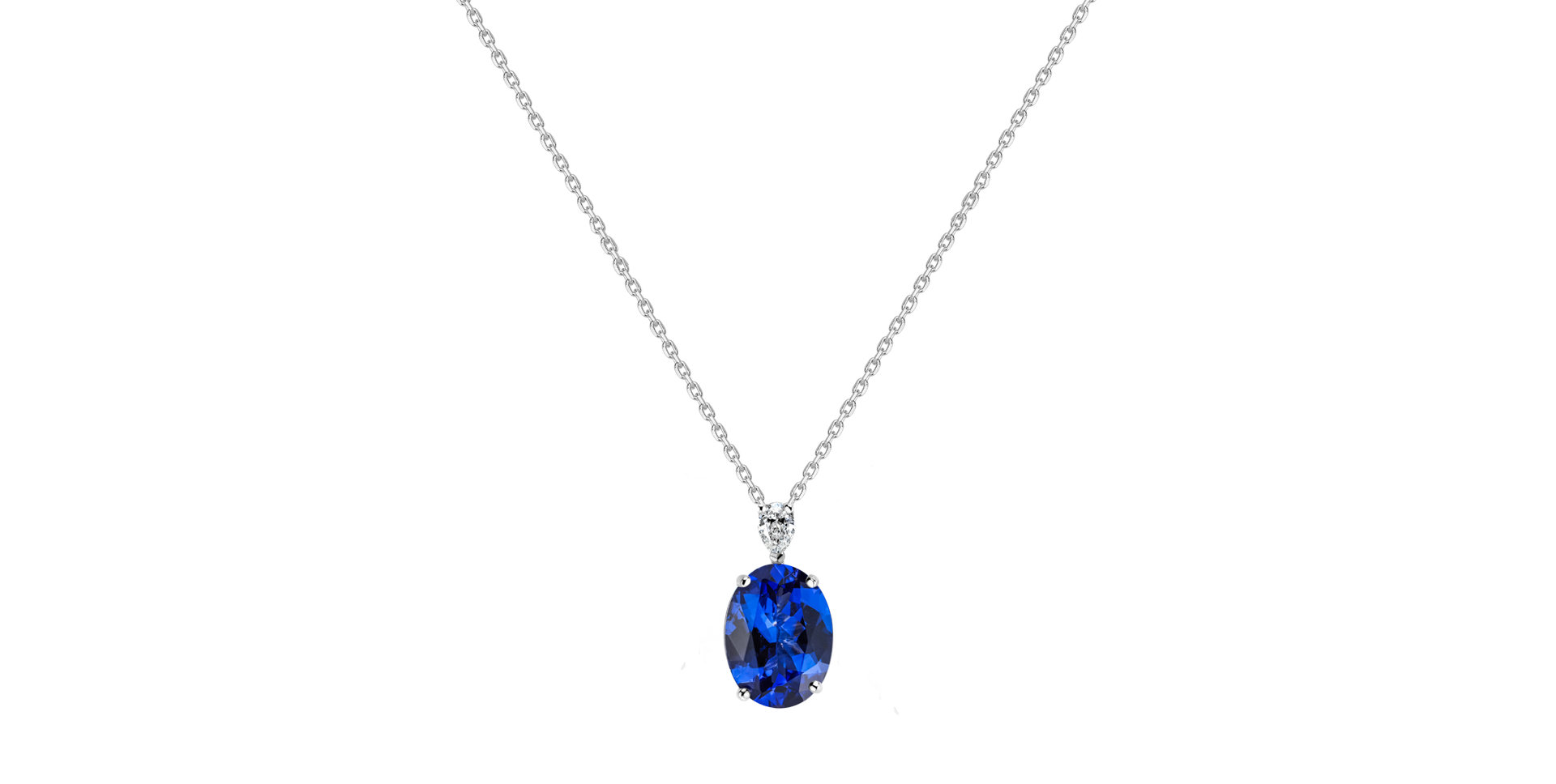 Diamond necklace with Tanzanite Annelise