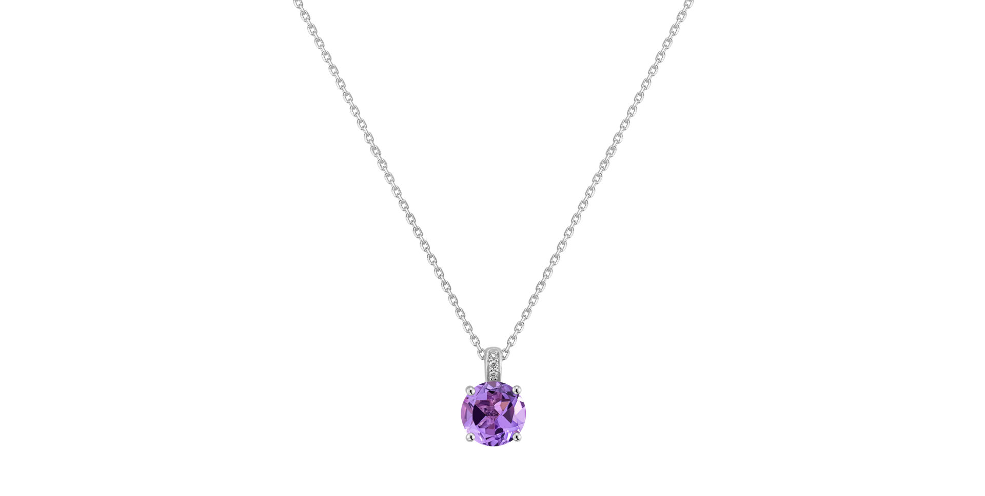 Diamond necklace with Amethyst Zephyrine