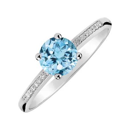 Diamond ring with Topaz Satin