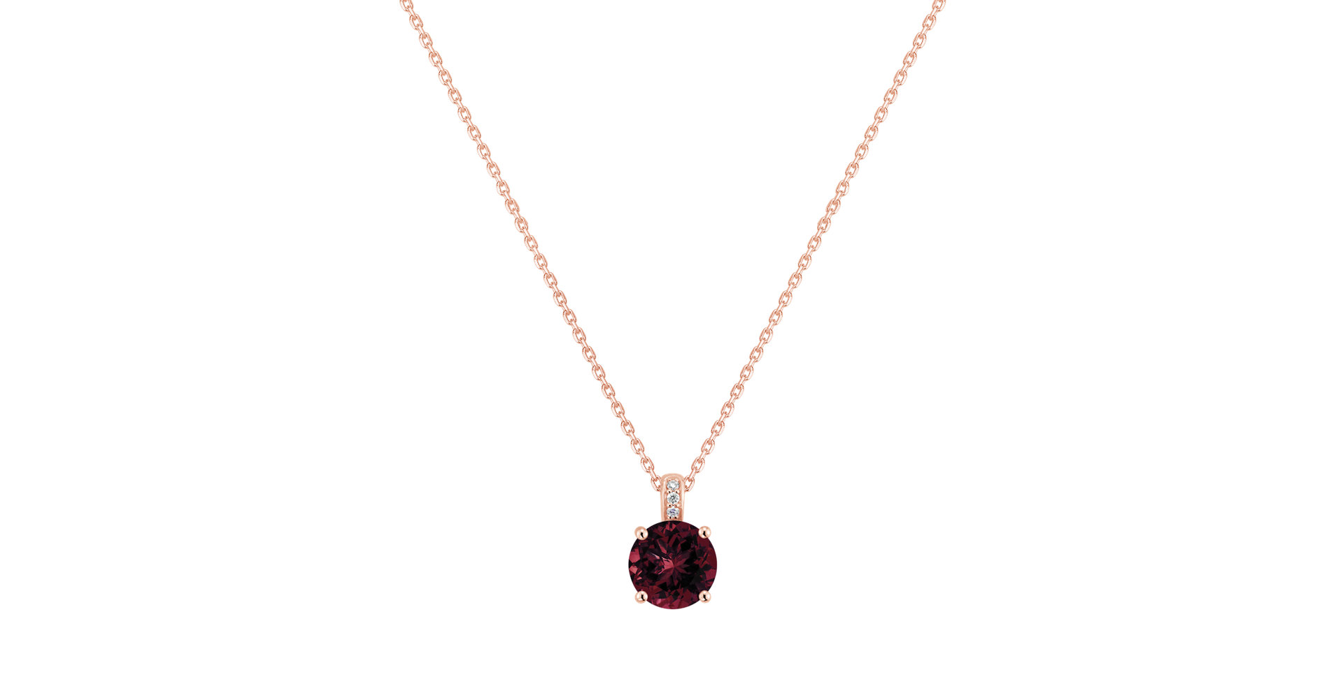 Diamond necklace with Rhodolite Zephyrine