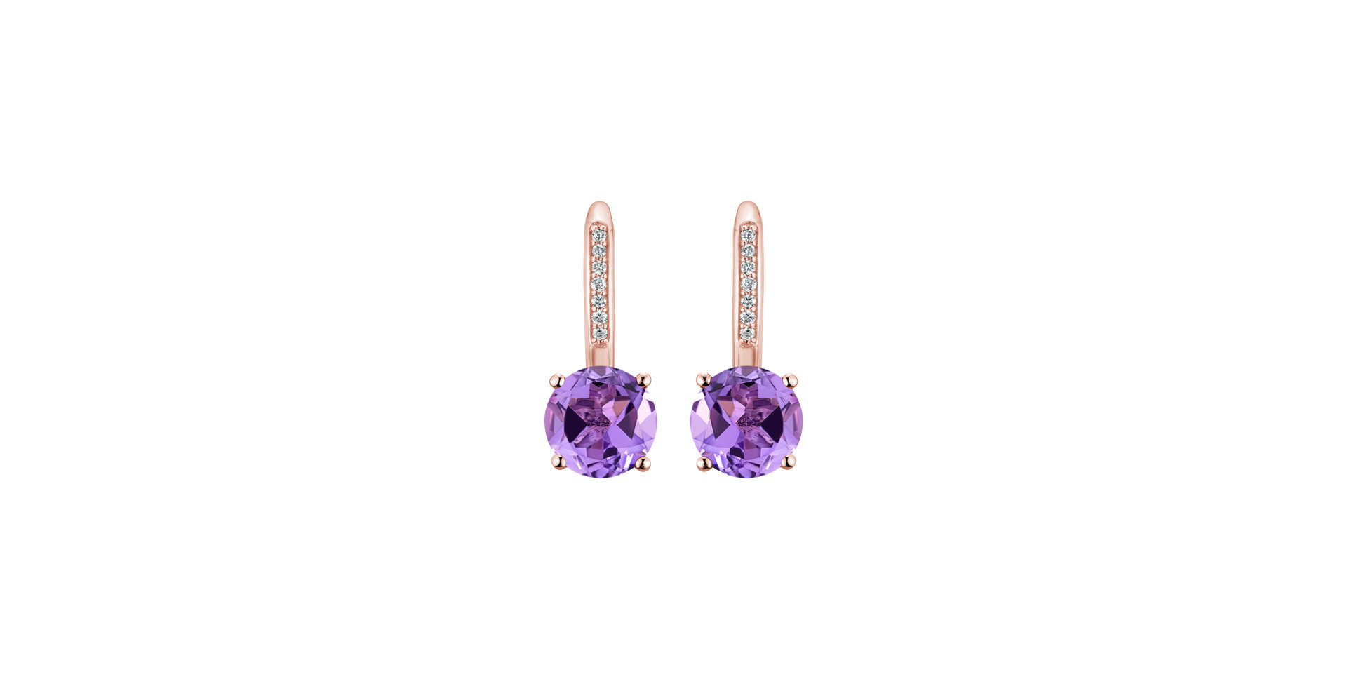 Diamond earrings with Amethyst Carleton
