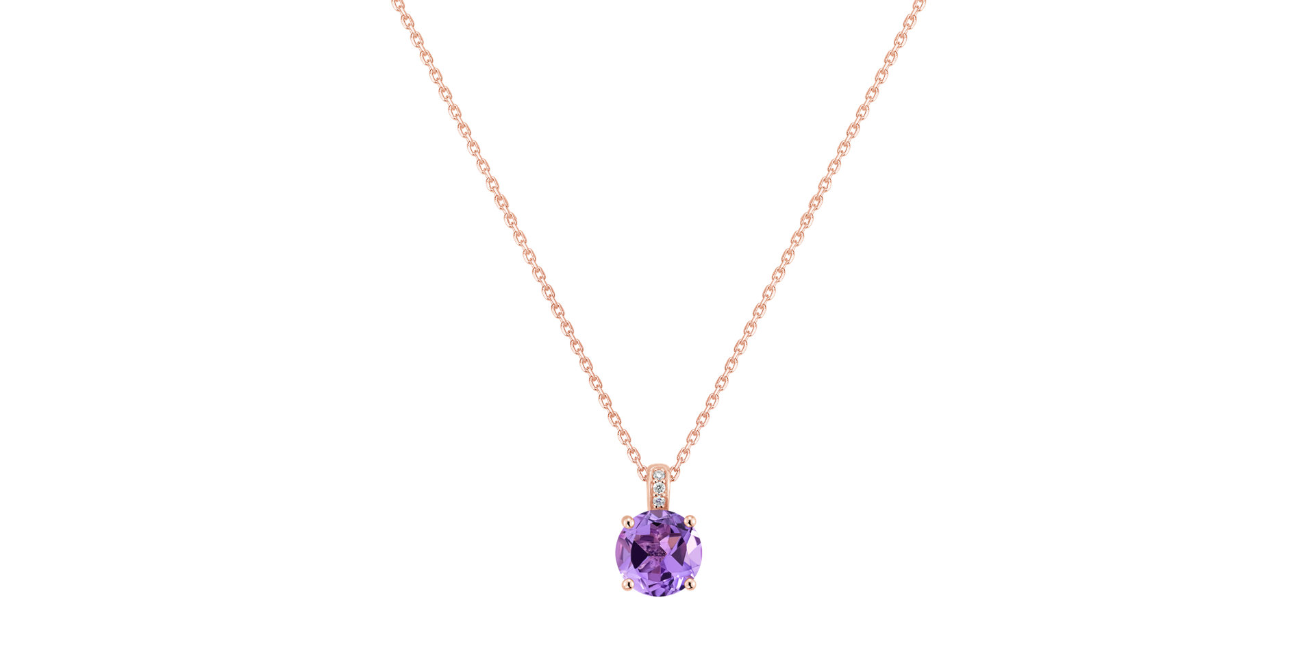 Diamond necklace with Amethyst Zephyrine