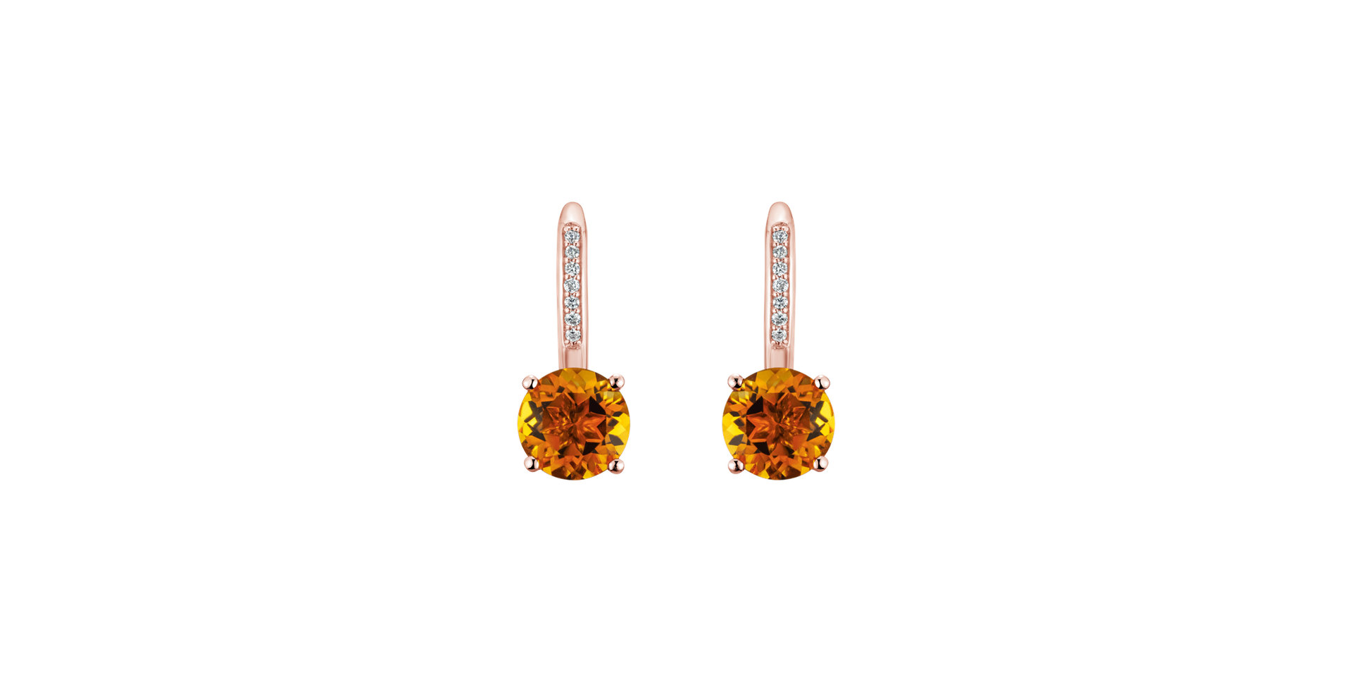 Diamond earrings with Citrine Carleton