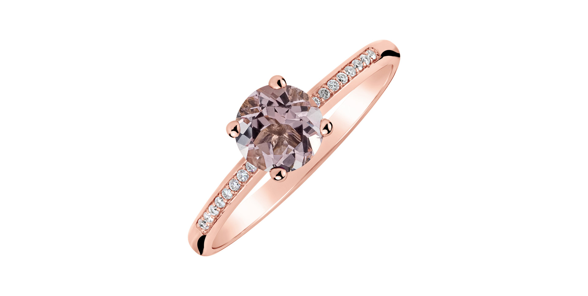 Diamond ring with Morganite Satin