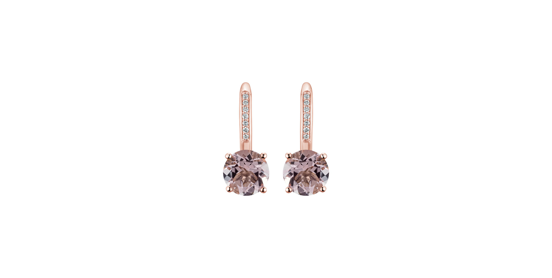 Diamond earrings with Morganite Carleton