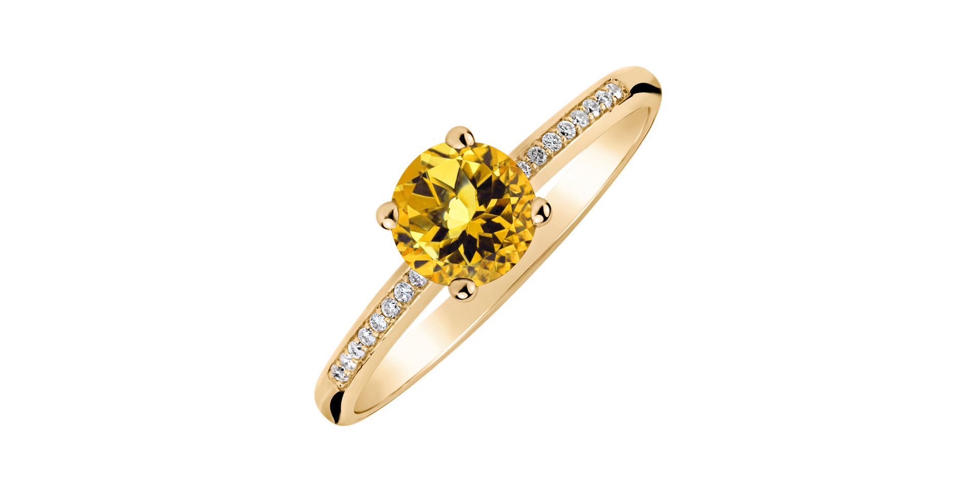 Diamond ring with Citrine Satin