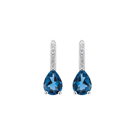 Diamond earrings with Topaz Lauriene