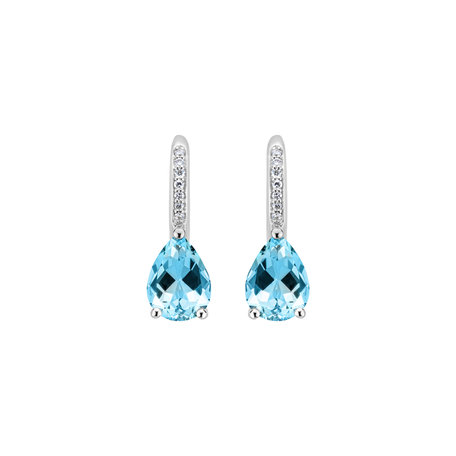 Diamond earrings with Topaz Lauriene