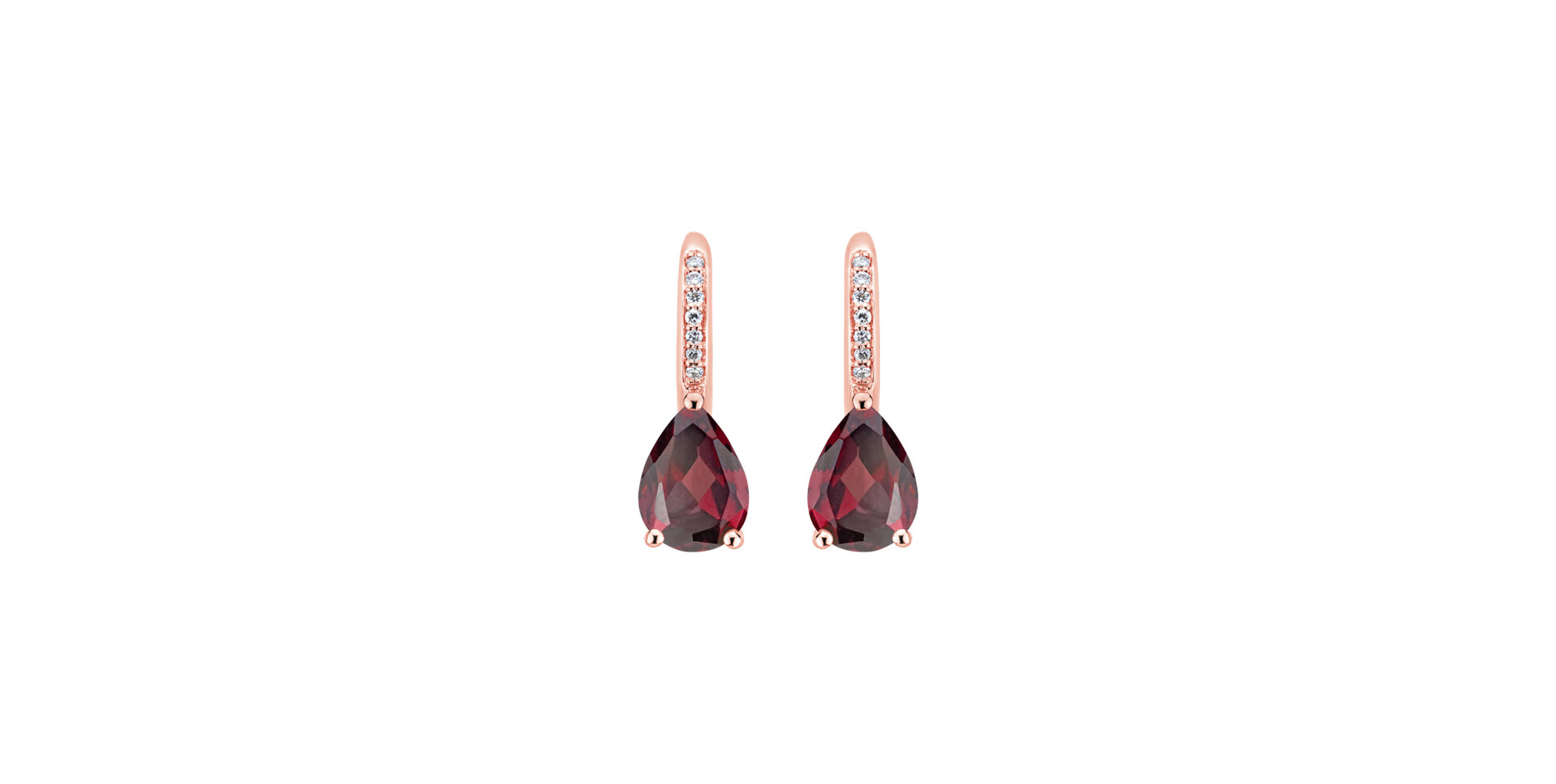 Diamond earrings with Rhodolite Lauriene