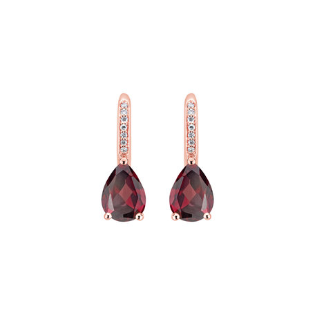 Diamond earrings with Rhodolite Lauriene