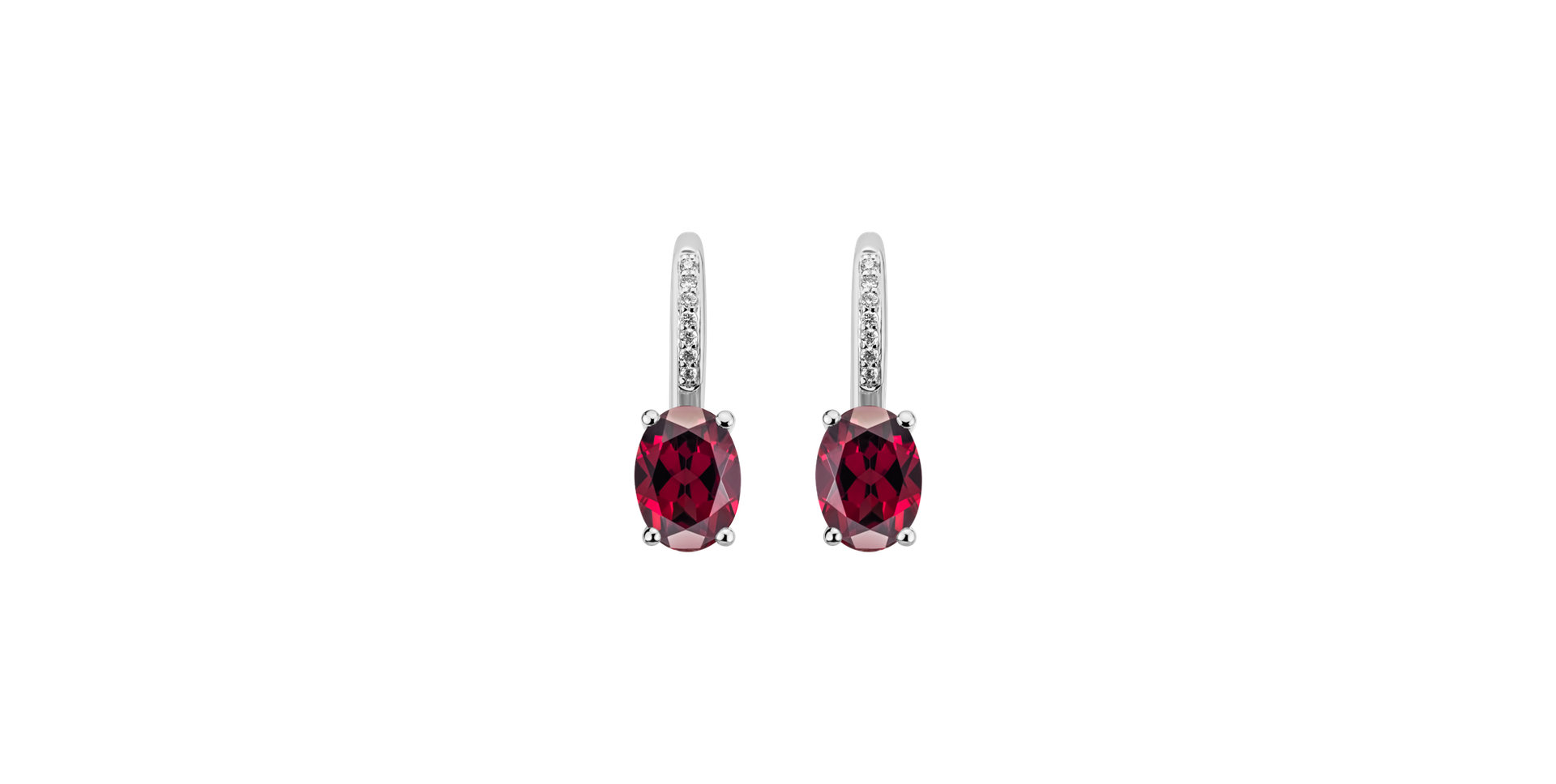 Diamond earrings with Rhodolite Lauriene