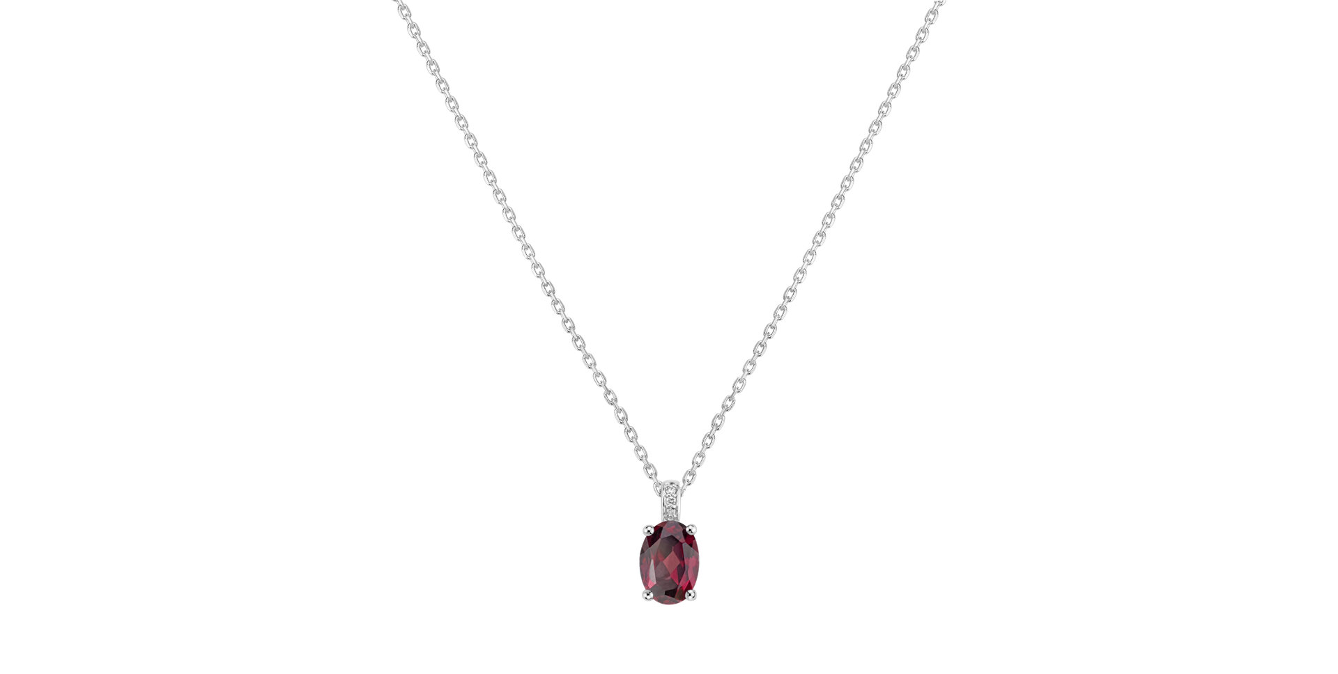 Diamond necklace with Rhodolite Lauriene