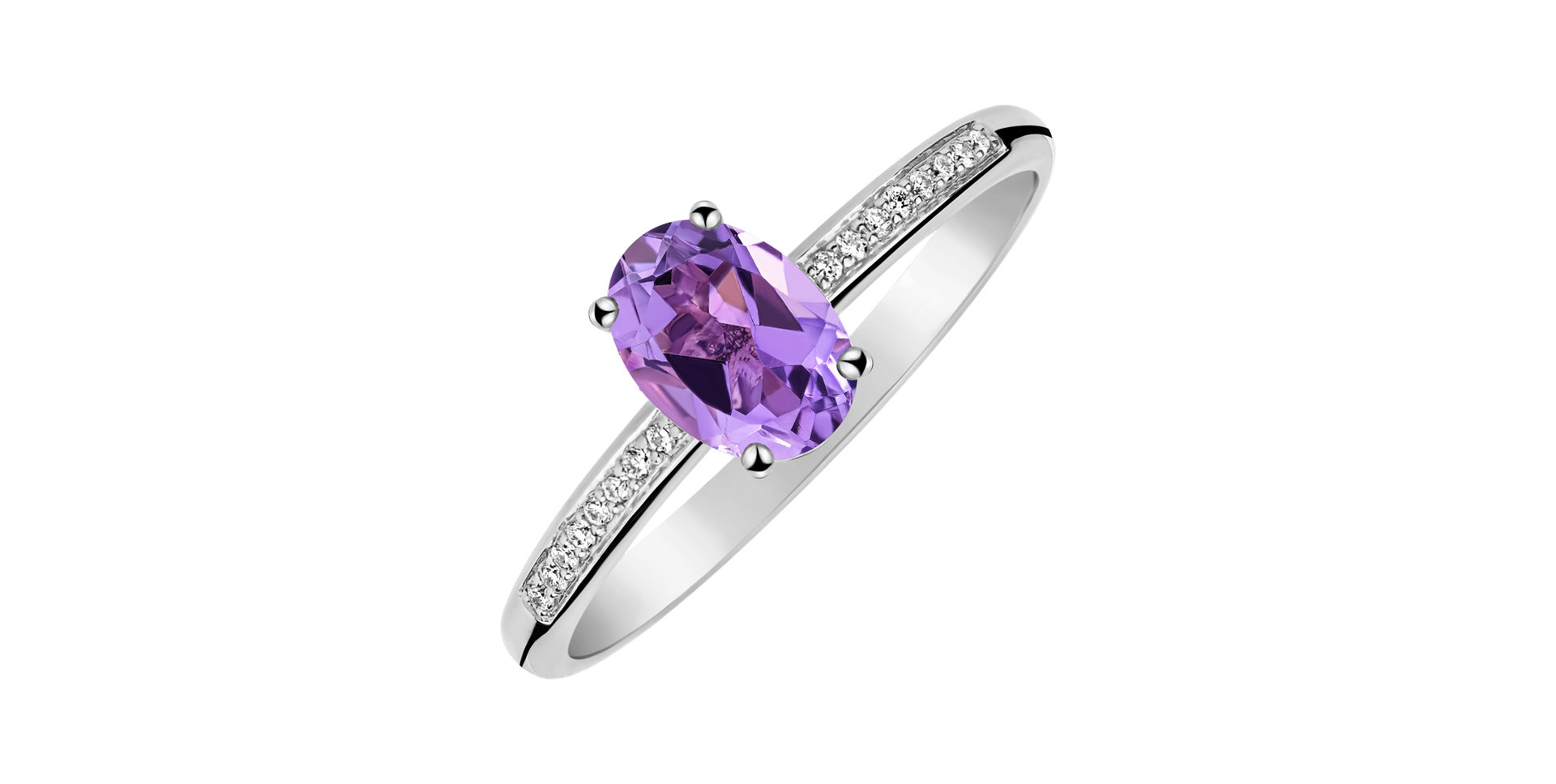 Diamond ring with Amethyst Lauriene
