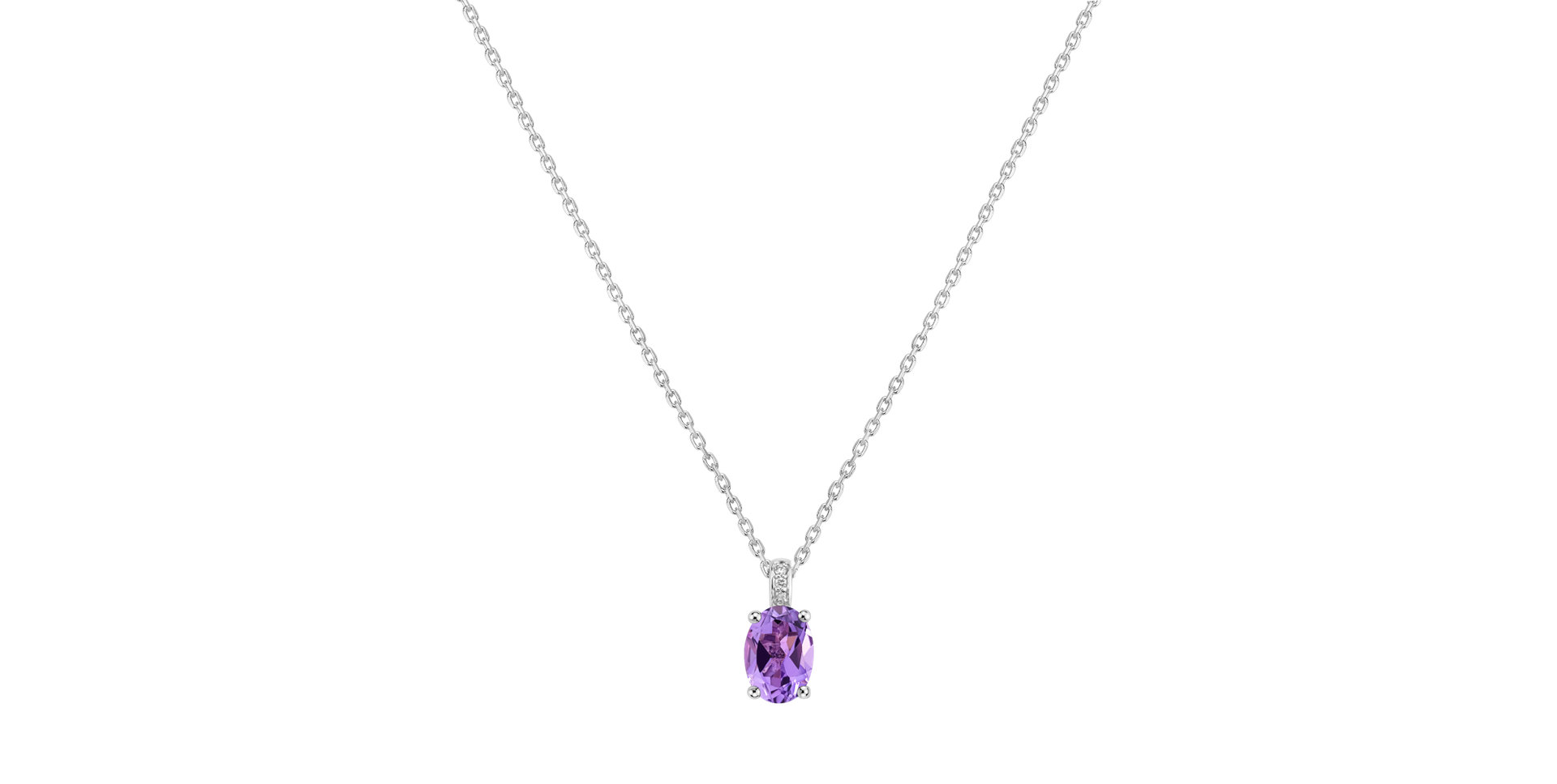 Diamond necklace with Amethyst Lauriene