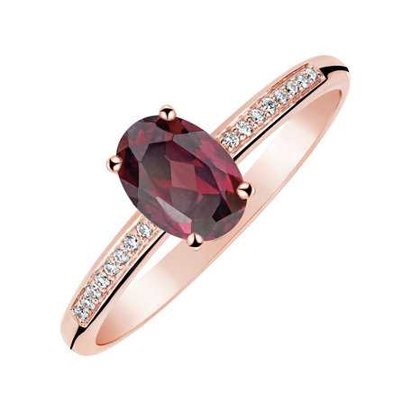 Diamond ring with Rhodolite Lauriene