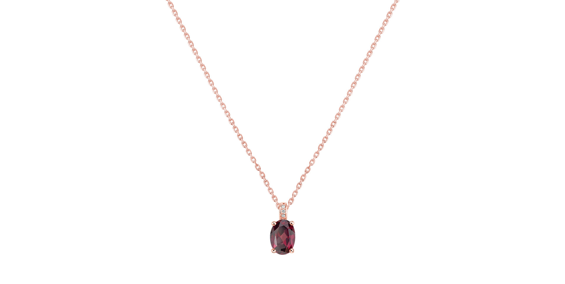 Diamond necklace with Rhodolite Lauriene