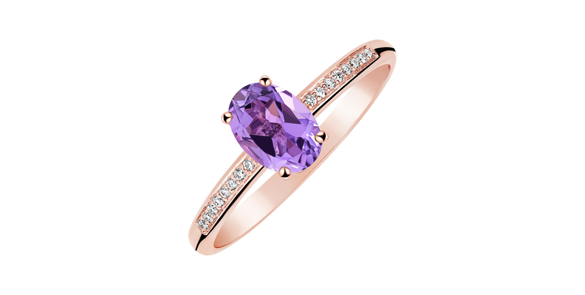 Diamond ring with Amethyst Lauriene
