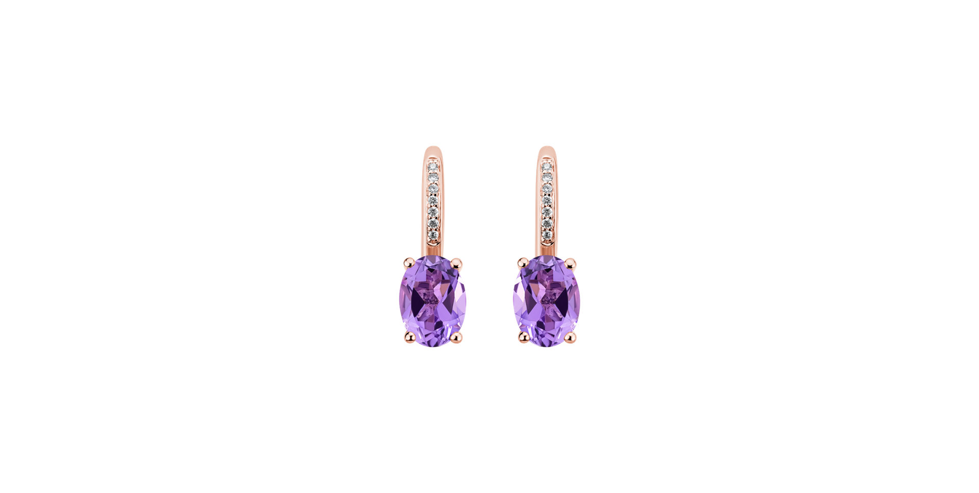 Diamond earrings with Amethyst Lauriene