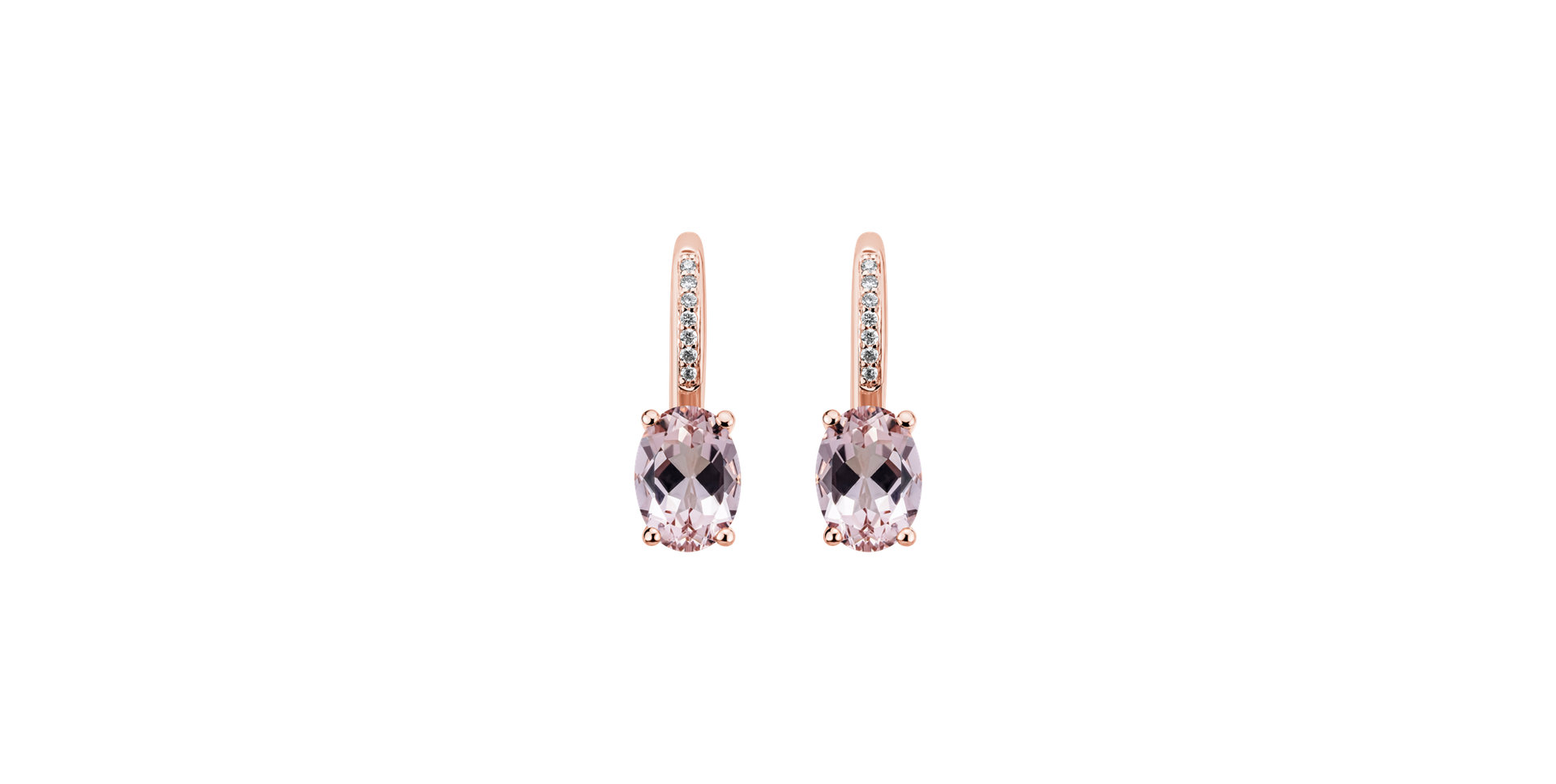 Diamond earrings with Morganite Lauriene