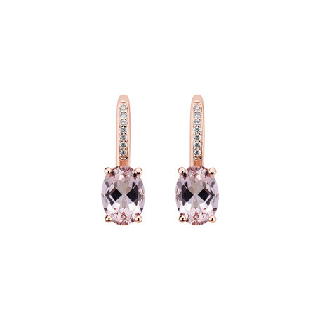 Diamond earrings with Morganite Lauriene