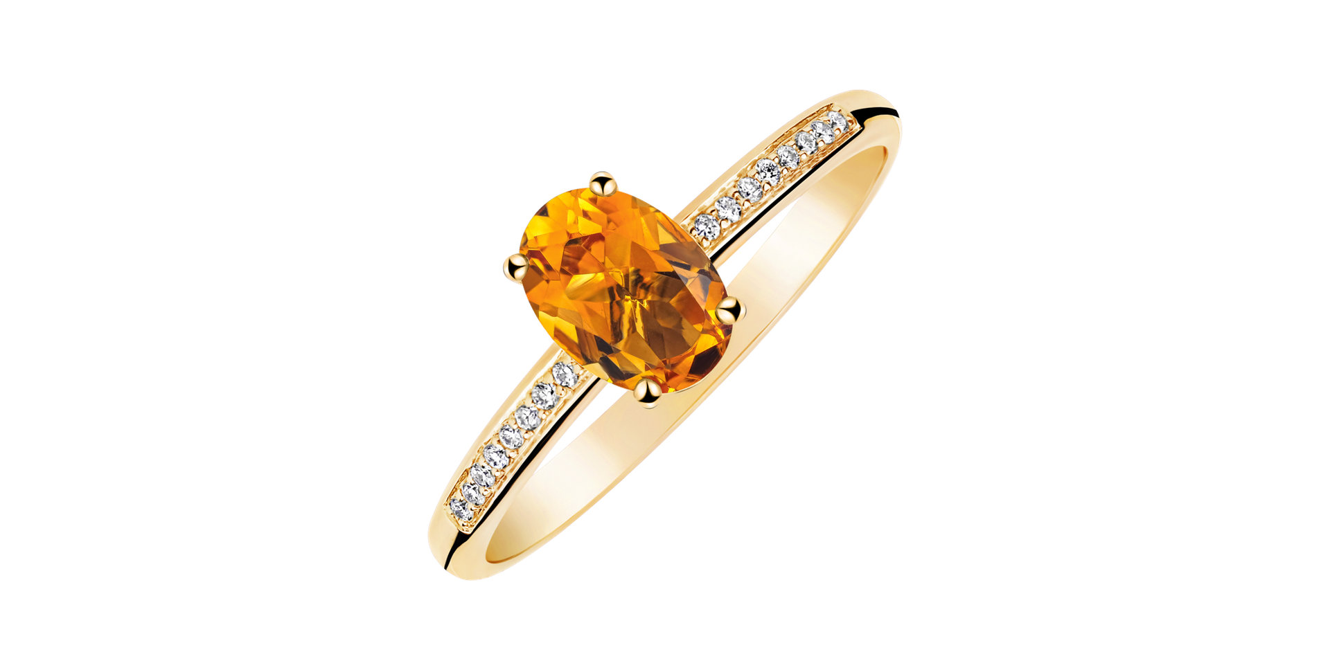 Diamond ring with Citrine Lauriene