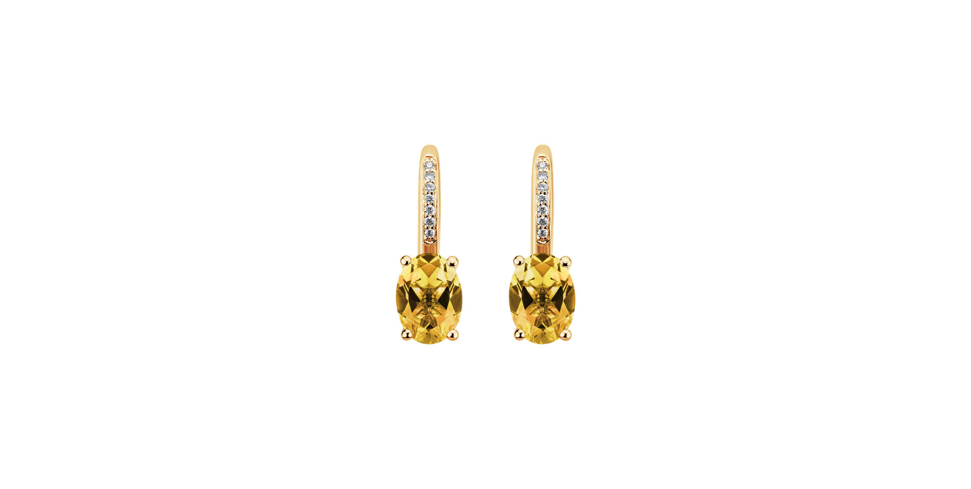 Diamond earrings with Citrine Lauriene