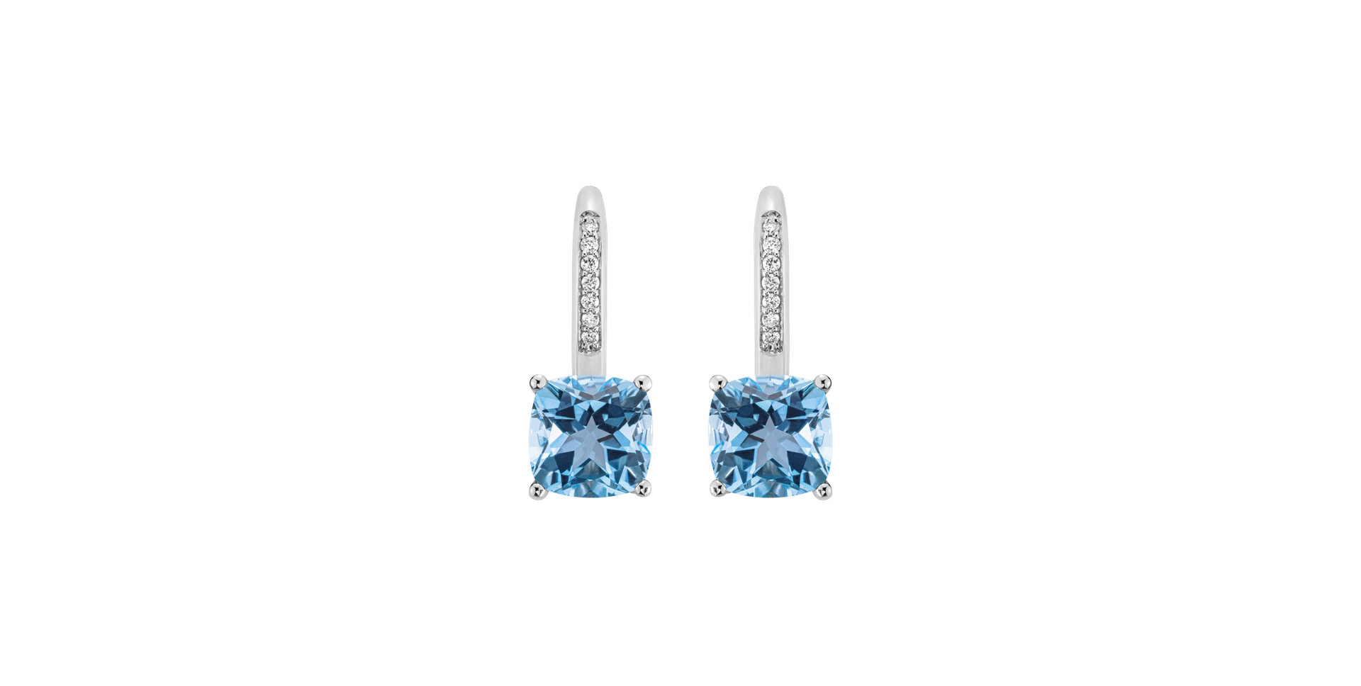Diamond earrings with Topaz Calypso