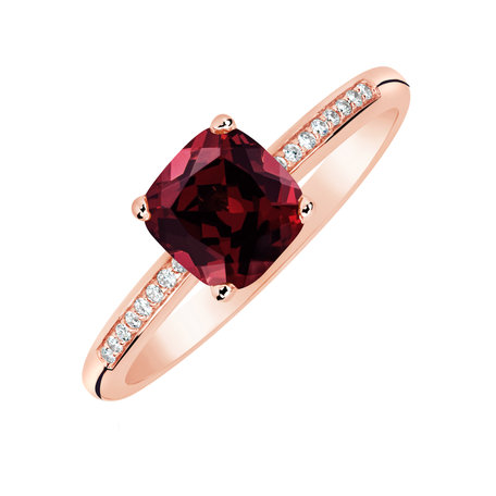 Diamond ring with Rhodolite Melody Symphony